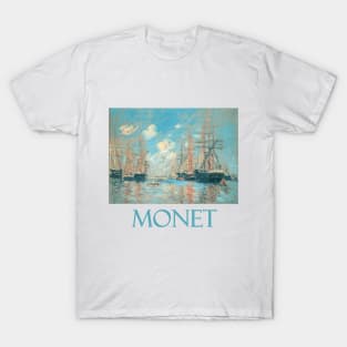 The Sea, Port in Amsterdam (1874) by Claude Monet T-Shirt